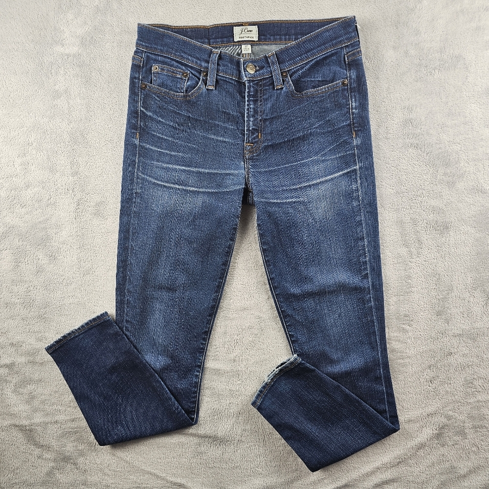 J. Crew Toothpick Ankle Blue Denim Jeans Womens Size 27